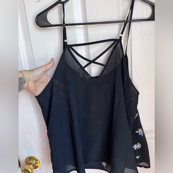 Mine Black Sleeveless Asymmetrical Camisole - Picture 2 of 3